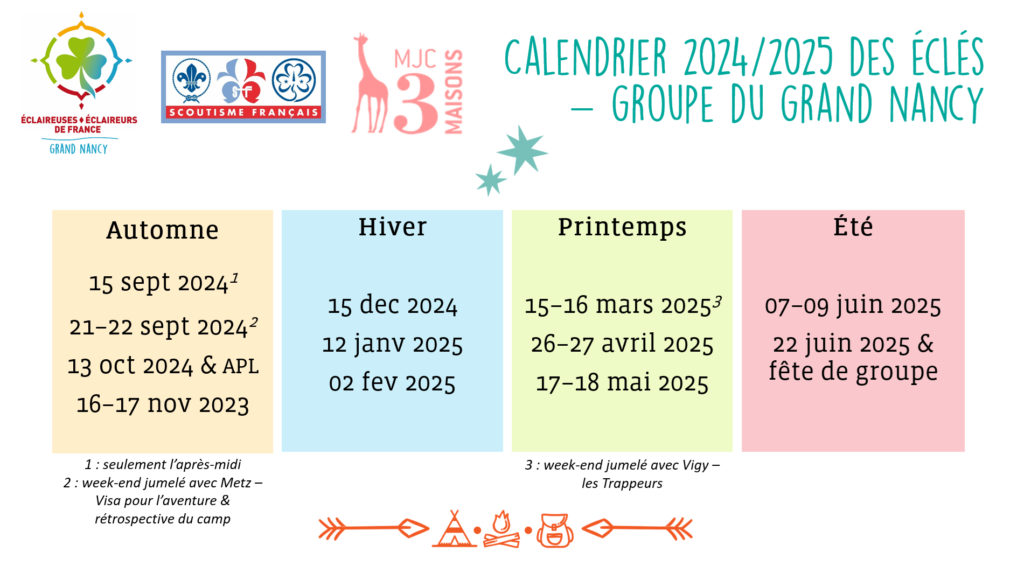 Calendrier 2024/2025